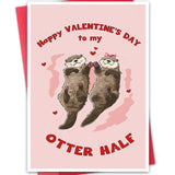 Lovely Otter Valentines Day Card, Funny Valentines Card For Wife,Husband,Couple,Boyfriend,Girlfriend,Romantic Valentines Day Gift For Him Her