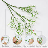 White Babys Breath Artificial Flowers Bulk, 10 Pcs Long Stem Fake Gypsophila For Wedding Bouquets Floral Arrangement Home Office Table Decoration