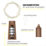 30 Pack Wine Bottle Lights With Cork - Cork Bottle Lights Battery Operated 6.6Ft Silver Wire 20 Leds,Fairy Lights For Ch