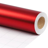 Christmas Wrapping Paper - 17 Inch X 33 Feet (46.7 Sq. Ft. Ttl.) - Matte Red Design Perfect For Xmas, Party, Holiday Gift Wrap