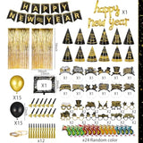 136 Pcs New Year 2026 Party Kit Hats Glasses Balloons Blowouts Banner