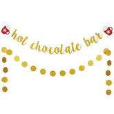 Hot Chocolate Bar Banner Gold Glitter Hot Chocolate Bar Sign Christmas Decorations For Wintertime Holiday Christmas Party New Year Party Decorations