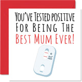 Funny Birthday Cards For Mum - Positive Best Ever - Joke Happy Birthday Card For Mum From Daughter Son, 5.7 X 5.7 Inch Mother'S Day Greeting Cards For Mama Mam Mammy