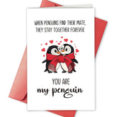 Penguins Anniversary Card For Men Woman, Romantic Valentines Card For Husband Wife, Love Card For Partner Couples, You Are My Penguins