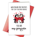 Penguins Anniversary Card For Men Woman, Romantic Valentines Card For Husband Wife, Love Card For Partner Couples, You Are My Penguins