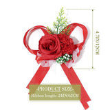 Wedding Bride Rose Wrist Corsage Red Bridesmaids Wrist Flower Flowergirl Hand Floral Decor Bridal Prom Party Accessories For Women And Girls (A-Red)