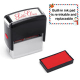 4 Pieces Santa Claus Signature Stamp Christmas Self Inking Rubber Stamp Santa Stampers Christmas Gift Tag For Office Home Party Red Ink