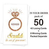 50 Pack Diamond Bridal Shower Scratch Off Game Cards For Country Wedding, Bridal Shower, Bridal Lottery Tickets, Wedding Shower Ideas (Scratch To See If You Won)