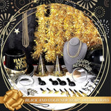 404pcs New Year 2026 Party Supplies Gold Black Favors Decorations