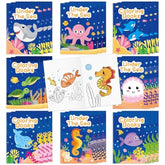 Ocean Animals Coloring Books - 24Pcs Under The Sea Mini Colouring Book Bulk For Kids Party Favors, Sea Animal Summer Diy Art Drawing Booklet Supplies, Birthday Painting Game Goodie Bag Fillers