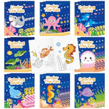 Ocean Animals Coloring Books - 24Pcs Under The Sea Mini Colouring Book Bulk For Kids Party Favors, Sea Animal Summer Diy Art Drawing Booklet Supplies, Birthday Painting Game Goodie Bag Fillers
