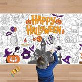 Halloween Crafts For Kids - Giant Coloring Tablecloth/Poster | Halloween Party Decorations Favors Supplies For Kids Gifts Activities Games Toys Banner