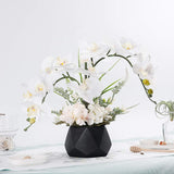 Artificial Potted Orchid Flower For Table Centerpieces,Real Touch White Fake Orchid Flowers In Vase For Home Decoration (Style 2,Black Vase)