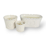 Classic White Oval Marquis Large 20 Ounce Ceramic/Wax Scented Votive Jar Candle For Home Or Office, Opulence, White/Marquis, Bry-Op-20Mq