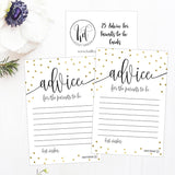 25 Gold New Mommy Or Parent Advice Cards, Activities Ideas, Wisdom Message For Parent To Be, Boy Girl Co-Ed Couples Gender Reveal, Keepsake Alternative Guestbook For Baby Shower