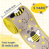 30 Yard Bumble Bee Ribbon 6 Design Yellow Black Dots Plaid Strip Wired