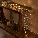 Birch Garland With Lights 6Ft 48 Led Battery Operated, Lighted Twig Vine With Timer For Christmas Home Fireplace Decorat