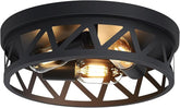 12.5 Inch Gold Drum Ceiling Light Cream White Pleated Fabric Semi Flush Mount Fixture