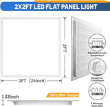 6 Pack 2x2 LED Flat Panel Lights 60W 7200LM 5CCT Dimmable Drop Ceiling Light Fixtures