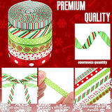 60 Yards 0.4 Inch Thin Christmas Ribbon Grosgrain Ribbon Red Green Dot