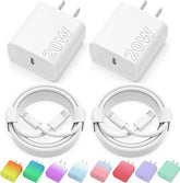 2 Pack 20W USB C Fast Charger with 6FT MFi Certified Lightning Cable for iPhone iPad AirPods