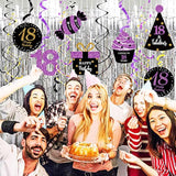 18Th Birthday Decorations For Girls Purple Black Gold Qian’S Party Pur
