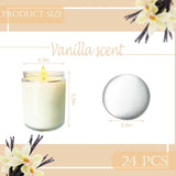 24 Pcs 6 Oz Vanilla Scented Soy Candles Set,Mason Jar Bulk Candles For Gifts,Aromatherapy Candle,Great Stress Relieving Scented Candle For Girls As A Gift For Birthdays, Weddings And More!