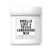 Smells Like A Texas-Longhorns Win Sports Candle - Scented Soy Wax Candle (8.0 Oz) 50-60 Hour Burn Time, Cotton Wick, Frosted White Glass Jar, (Vanilla)