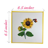 Handcrafted Quilling Sunflower Greeting Card For Mother'S Day, Father'S Day, Birthday, Anniversary, Beautiful And Unique Design, Blank Inside Ready To Gift, Includes Envelope