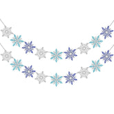2 Pcs Silver Blue Snowflake Banner, Snowflake Winter Party Decorations, Snowflake Garland Christmas Party Decorations (Mix)