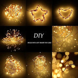 16FT Battery Powered Fairy Lights Warm White Copper Wire Starry LED String Lights for Bedroom Wedding Party Christmas Decor