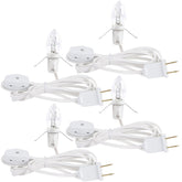 4 Pack Accessory Cord With Clear Bulb, 6 Ft Ul Listed Replacement Lamp Cord With On/Off Switch, Perfect For Christmas Village House, Craft Projects, Halloween Holiday Decoration