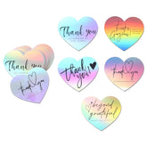 150 Pcs Holographic Love Heart Shaped Thank You Cards, 2.36 X 2.76 Small Business Encouragement Cards For Handwritten Message, Greeting Cards For Wedding, Baby Shower, Small Business, All Occasion