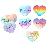150 Pcs Holographic Love Heart Shaped Thank You Cards, 2.36 X 2.76 Small Business Encouragement Cards For Handwritten Message, Greeting Cards For Wedding, Baby Shower, Small Business, All Occasion