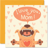 Birthday Cards For Mom From The Dog - I Love You - Happy Birthday Card For Mom From Pet, 5.7 X 5.7 Inch Mother'S Day Pet Greeting Cards Gift For Mommy Mum Mama