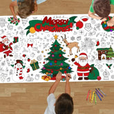 Christmas Crafts For Kids,Giant Christmas Coloring Tablecloth Poster 72X30 Inches,Xmas Activities Kids Crafts Games Party Favors,Jumbo Coloring Poster Paper Banner Table Cover Decorations