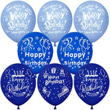 52 Pcs Blue Birthday Balloons With Birthday Party Pattern Children'S Birthday Balloons Decoration Suitable For Girls Boy Birthday Party, Baby Shower