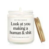 Funny New Mom Gifts, Handmade Scented Lavender Candle For New Mom For After Birth, Postpartum Gift For Moms, First Time Moms Dads Gifts, Soy Wax Candle, 7 Oz