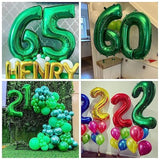 Number 40 Dark Green Balloons 40 Inch Giant Green 40 Numer Foil Helium Balloons For 40Th Dark Green Birthday Party Supplies 40Th Anniversary Events Decorations