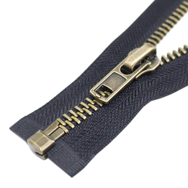 #8 26 Inch Antique Brass Separating Jacket Zipper Y-Teeth Metal Zipper
