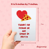 Funny Anniversary Cards For Husband Boyfriend | Valentine'S Day Card | Funny Birthday Card For Men Women Him Her | Pizza Feeding Me And Saying I'M Pretty
