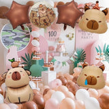 7-Pc 24" Capybara Foil Balloon Set Cute Animal Party Decorations