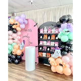 166Pc Halloween Balloon Arch Kit – Pastel Rainbow & Black with Witch, Ghost and Cat