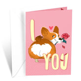 Valentine'S Day Card Corgi Love, Made In America, Eco-Friendly, Thick Card Stock With Premium Envelope 5In X 7.75In, Packaged In Protective Mailer
