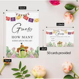 How Many Kisses Bridal Shower Game (1 Sign + 50 Cards), Fiesta Cactus Bridal Shower Games, Mexican Bachelorette Guessing Game, Taco Party Games -Ghmk03