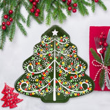 60 Christmas Party Paper Plates Tree-Shaped Disposable Dinner Plates Set