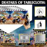 3 Pcs Monster Truck Birthday Party Tablecloths Monster Machine Table Covers Large Plastic Disposable 108 X 54 Inches For Truck Theme Kid'S Boys Birthday Shower Party Supplies