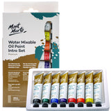 Oil Paint Set Water Mixable 8X18Ml, Titanium White,Mid Yellow,Orange,Cadmium Red,Phthalo Green,Cobalt Blue,Ultramarine Violet,Ivory Black