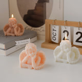 Angel Shaped Scented Candle,150G Aroma Soy Wax Decorative Candle,Handmade Aesthetic Candle For Table Photo Prop Birthday Gift,Prefect For Meditation Stress Relief Mood Boosting Bath Yoga
