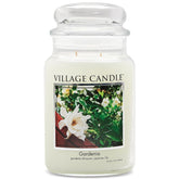 Gardenia Large Glass Apothecary Jar Scented Candle, 21.25 Oz, White